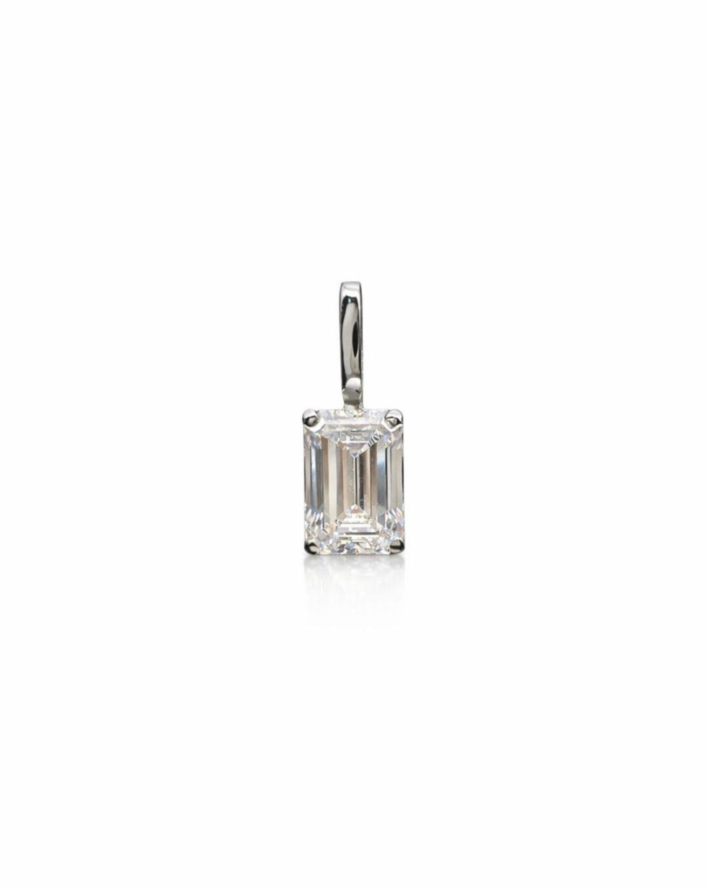 Emerald Cut Solitaire Pendant — Pendants — Maison d'Éclat